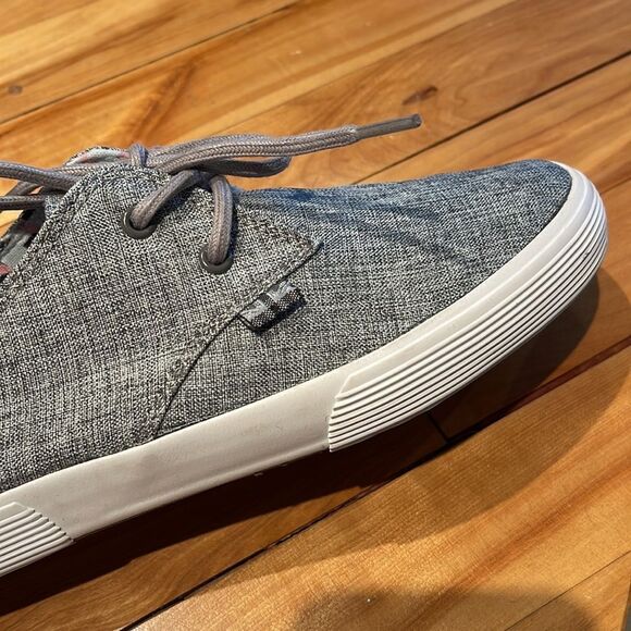 Ben Sherman heather gray canvas white sidewall tie sneakers. Size 7. - Picture 8 of 8